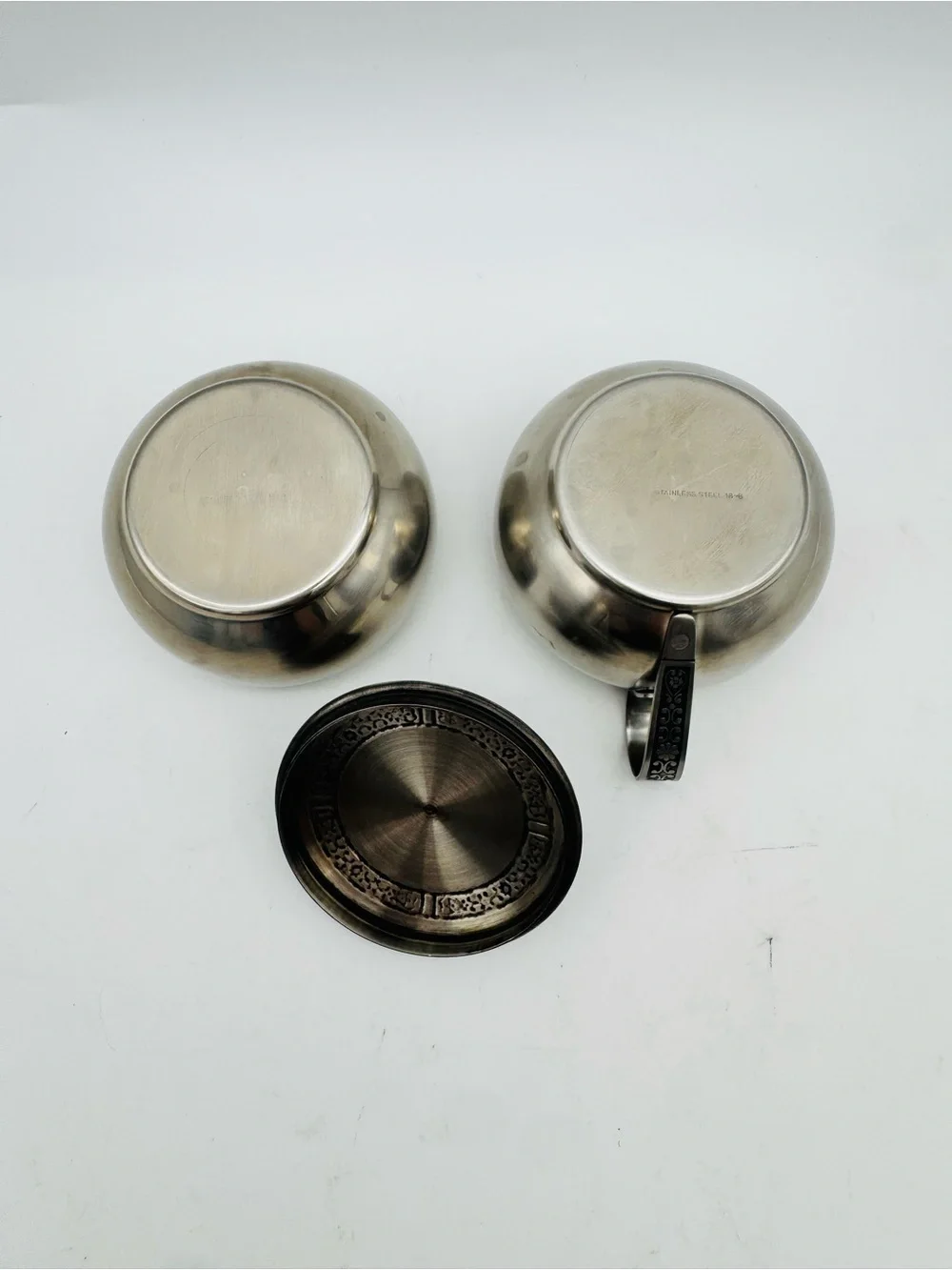Vintage Cordova Stainless Steel Sugar Bowl and Creamer Set 1969 Solid 18-8